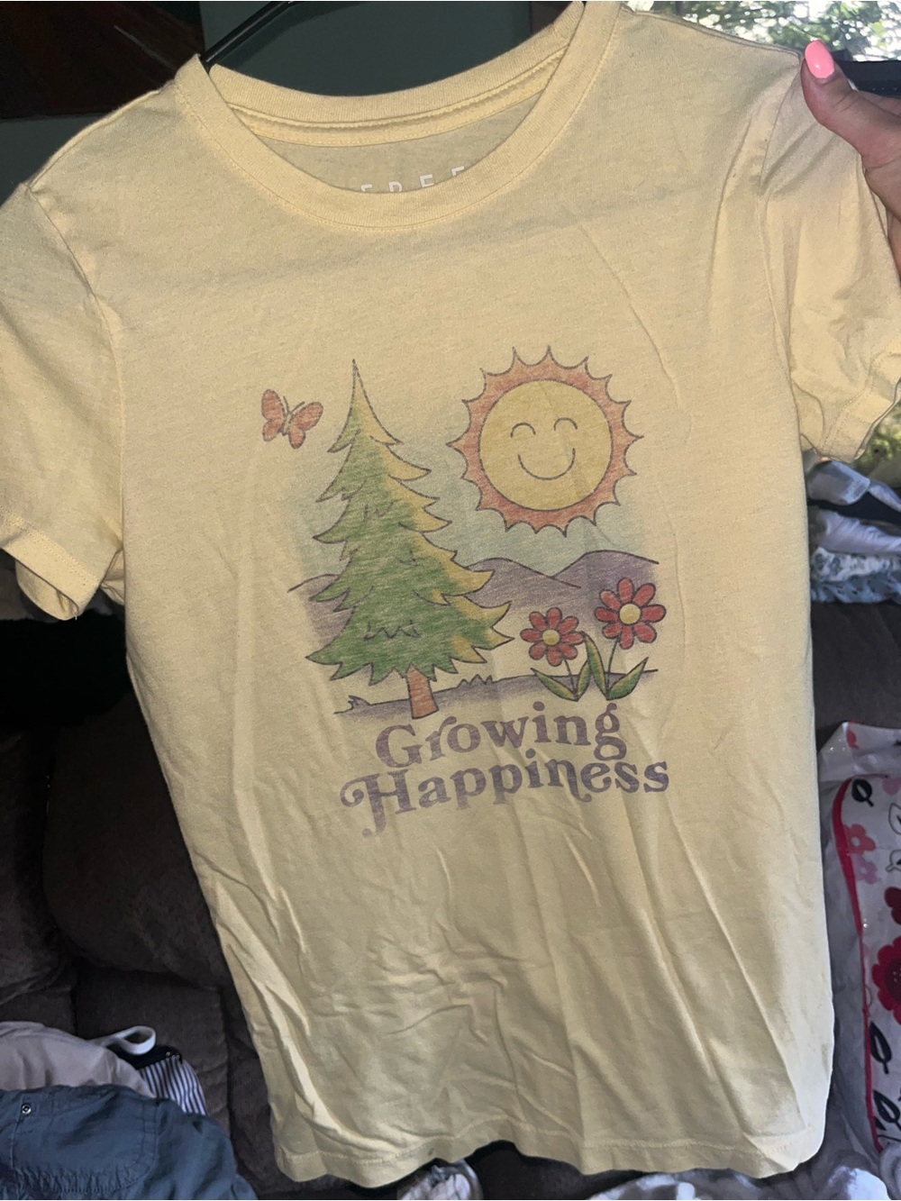 Free State Yellow 'Growing Happiness' Graphic Tee